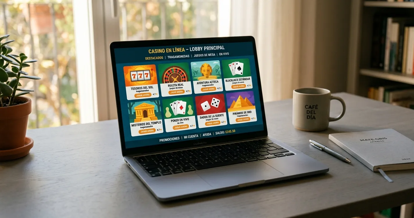 Interfaz genérica de casino online sin licencia en España 2026